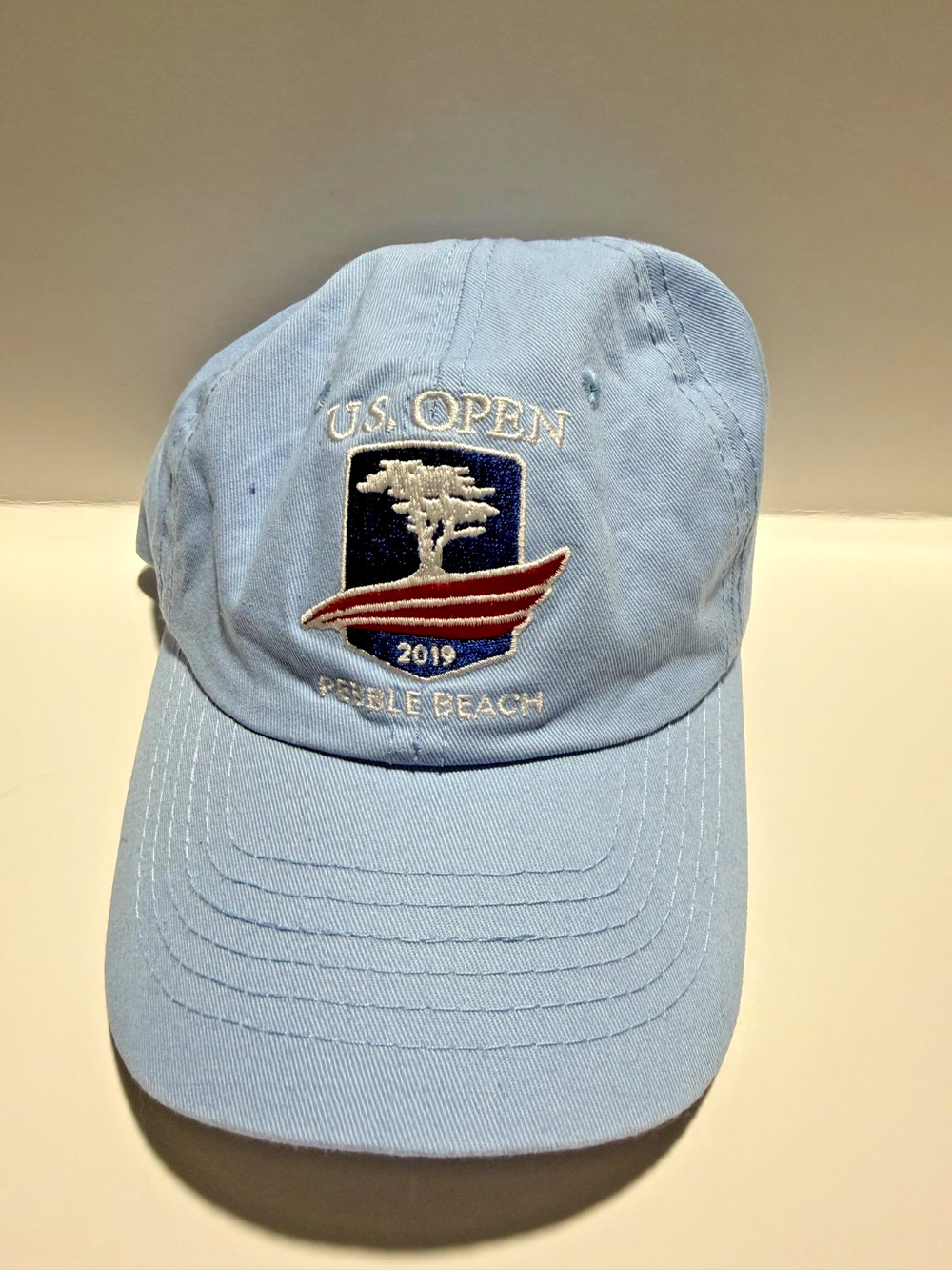USGA U.S. Open 2019 Pebble Beach Blue 100% Cotton Adjustable Golf Hat Logo